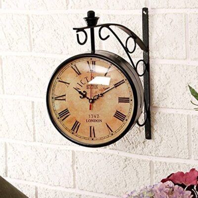 Your Choice Metal Double-sided Wall Clock (Black, 12 Inch X 3 Inch X 12 Inch)