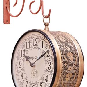 Vintage Clock Double Side Iron Wall Clock / 8 Inches Size / 1 Year Warranty