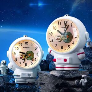 RIANZ Outer Space Astronaut Night Light Table Alarm Clock for Kids and Adults – with Two Different Alarm Tones (Multi Color)