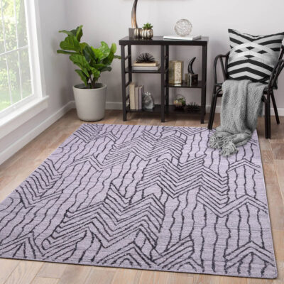 Natural Grey, Geometric Pattern PEQURA Rug