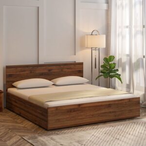 Akako King Size Bed In Walnut Finish