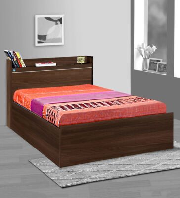 Cherry Single Bed with Storage in Acacia Dark Finish
