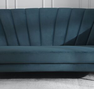 Kaylee 3 Seater Velvet Sofa In Teal Blue Colour