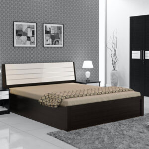 Kosmo Viva King Size Bed with Hydraulic Storage Natural Wenge Finish