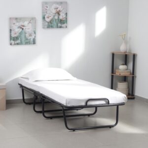 Metallika Istanbul Folding Bed with Mattress in Black Colour