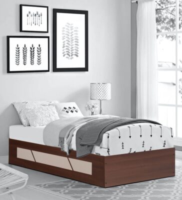 Native Single Day Bed with Storage in Brown Colour