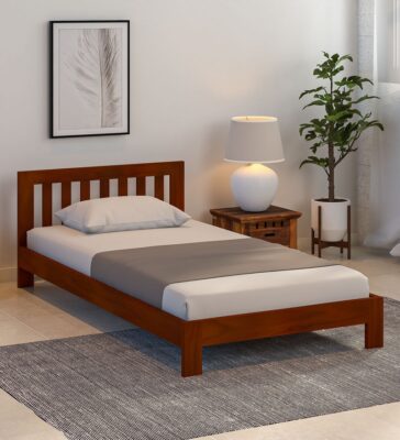 Orian Solid Wood Single Bed In Honey Oak Finish